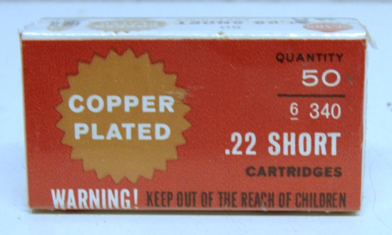 Full Vintage Box Sears Roebuck and Co. .22 Short Copper Plated Cartridges