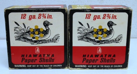 2 Full Vintage Boxes Gambles Hiawatha 12 Ga. 2 3/4" Shotshells