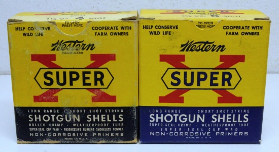 2 Full Vintage Boxes Western Super-X 16 Ga. Shotshells - 2 3/4" and 2 9/16"