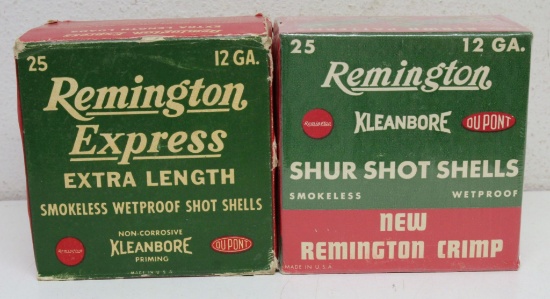 Full Vintage Box Remington Shur Shot 12 Ga. 2 3/4" and Full Vintage Box Remington Express Extra