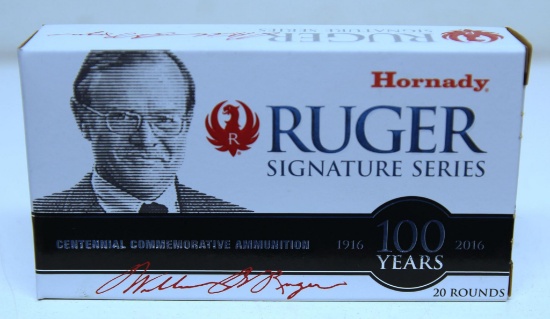 Full Box Hornady Ruger Signature Series Centennial Commemorative .204 Ruger 32 gr. V-MAX Cartridges