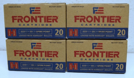 4 Full Boxes Hornady Frontier .223 Rem. 55 gr. Spire Point Cartridges
