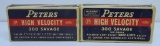 2 Full Vintage Boxes Peters High Velocity .300 Savage 180 gr. Cartridges