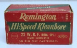 Full Vintage Box Remington Hi-Speed .22 WRF (Rem.Spl.) Cartridges