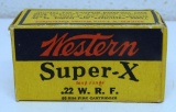 Full Vintage Box Western Super-X .22 WRF Cartridges