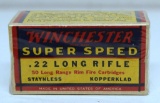 Full Vintage Box Winchester Super Speed .22 LR Cartridges