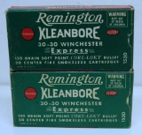 Full Vintage Box & Partial Box 11 Rounds & 4 Fired Brass Remington .30-30 Winchester 150 gr. Soft