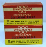 2 Full Vintage Boxes Winchester Super Speed .22 LR Cartridges