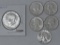 1958 Washington Quarter, 4 1964 Washington Quarters, 1964 D Kennedy Half Dollar