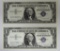 1957 A and 1957 B One Dollar Blue Seal Silver Certificates