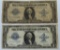 2 1923 One Dollar Silver Certificate Blanket Notes - 1 Very Soiled and Taped Across the Middle
