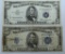 1934 D and 1953 B Five Dollar Silver Certificates