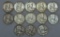 13 90% Silver Mixed Date Franklin Half Dollars