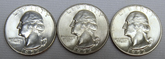 1952, 1952 D, 1952 S Washington Quarters