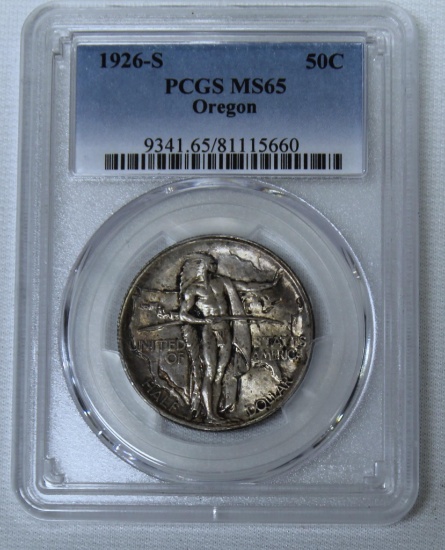 1926 S Oregon Commemorative Half Dollar Slab PCGS MS65