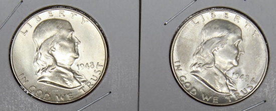 1948 and 1948 D Franklin Half Dollars