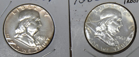1961 and 1962 Franklin Half Dollar Proofs
