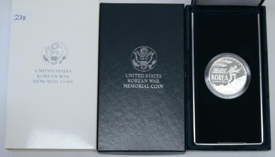 U.S. Mint 1991 Korean War Memorial Proof Silver Dollar
