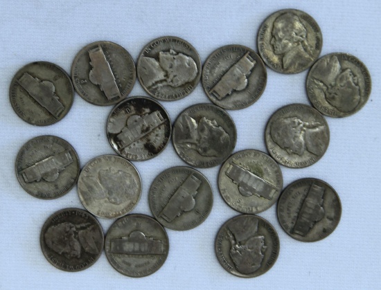 17 WWII Silver Alloy Jefferson Nickels