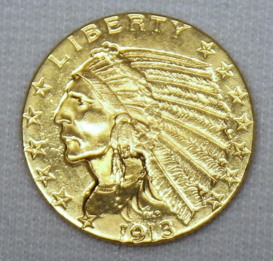 1913 $5.00 Indian Gold Coin