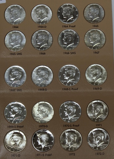 Kennedy Half Dollars 1964-1972 D with Proofs