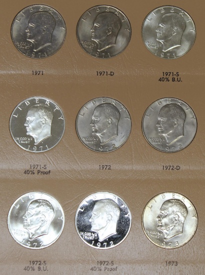 Eisenhower Dollars Book including Proof Only Issues 1971 - 1978 S Proof