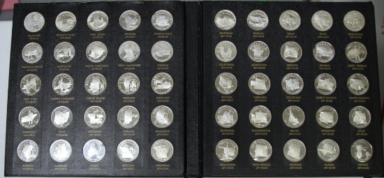 The Franklin Mint State of the Union Series 50 Sterling Silver State Medals