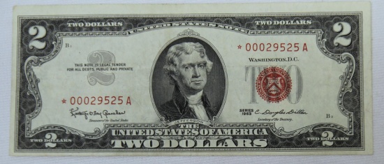 1963 Two Dollar Red Seal Star Note