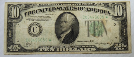 1934 A Ten Dollar Star Note