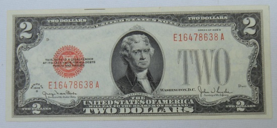 1928 G Two Dollar Red Seal Note