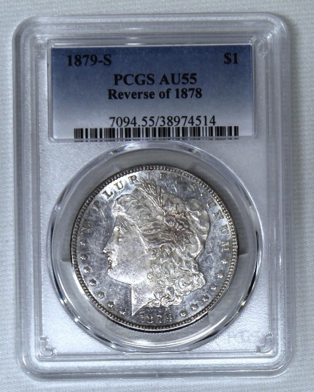 1879 S Rev. 1878 Morgan Dollar Slab PCGS AU55