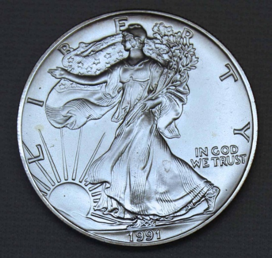 1991 Silver Eagle .999 Silver Bullion