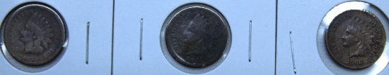 1859, 1864, 1868 Indian Head Cents