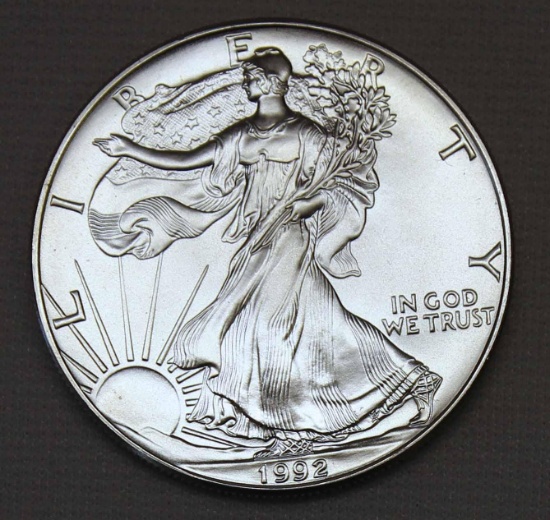 1992 Silver Eagle .999 Silver Bullion