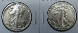 1942 and 1942 D Walking Liberty Half Dollars