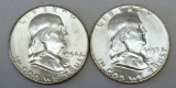 1954 S and 1955 Franklin Half Dollars