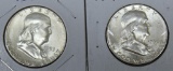 1953 S and 1954 Franklin Half Dollars