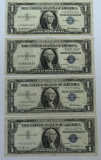 3 1957 and 1 1935 F One Dollar Silver Certificate Star Notes