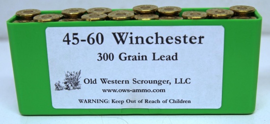 Full Box Old Western Scrounger Ammunition .45-60 Winchester 300 gr. Cartridges in Hard Case