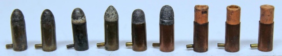 6 Rounds 5 mm Pin Fire and 3 Rounds 5 mm Pin Fire Shot Collector Cartridges