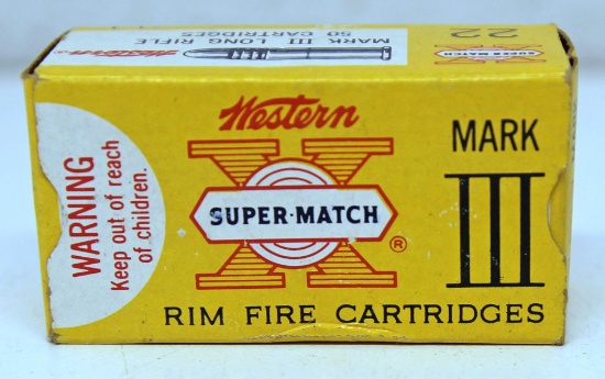 Full Vintage Box Western Ammunition Super Match Mark III .22 LR Cartridges