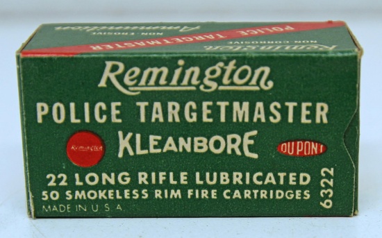 Full Vintage Box Remington Ammunition Police TargetMaster .22 LR Cartridges