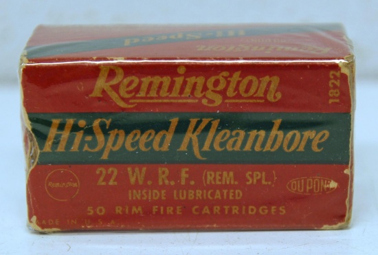 Full Vintage Box Remington Ammunition .22 WRF Cartridges