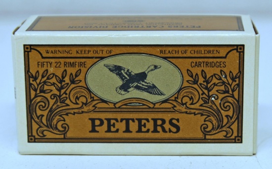Full Vintage Box Peters Ammunition .22 LR Shot Cartridges