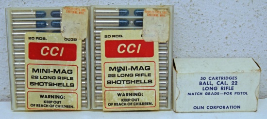 Full Vintage Box Olin Corporation Ammunition .22 LR Match Grade for Pistol and 2 Full Boxes 20 C-C-I