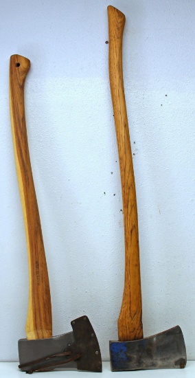 1 Vintage and 1 Newer HB Hults Bruk, Made in Sweden Axes - Vintage 36" Handle, Newer 31 1/2" Handle