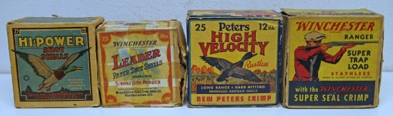 Mixed Lot Vintage Shotshells Ammunition - Full Two Piece Winchester Leader 20 Ga. Paper (Rough Box)