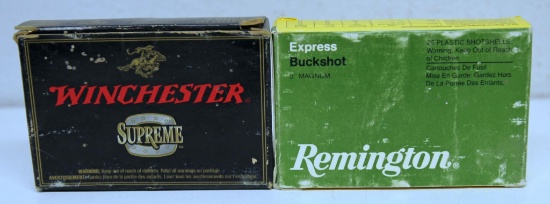 Full Box Winchester Supreme Ammunition 12 Ga. 3" 4 Buckshot and Full Box Remington 12 Ga. 3" 00