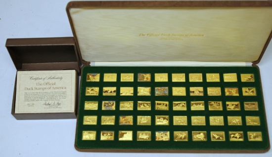 The Franklin Mint The Official Duck Stamps of America First Edition Proof Set 24K Gold on Sterling