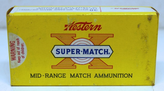 Full Vintage Box Western Ammunition Super-Match .38 Special Mid-Range Match 148 gr. Cartridges
